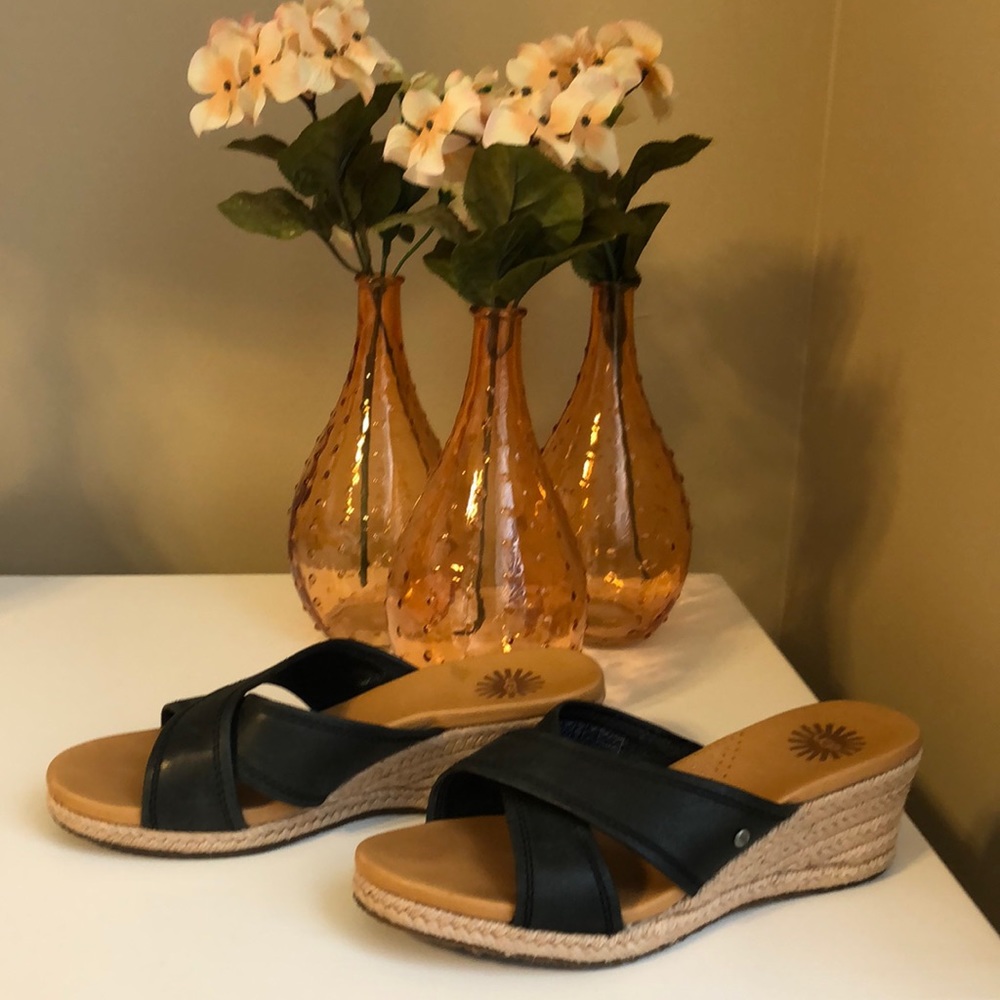 UGG black sandals size 6. Great condition. Soft.